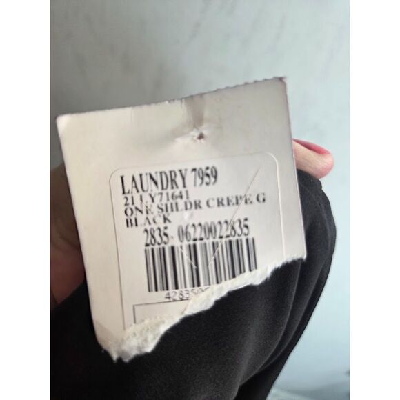 NWT Laundry by Shelli Segal Black One Shoulder Full Length Evening Dress size 6 - Picture 10 of 10